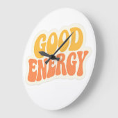 GOOD ENERGY Retro Wellentext – Große Uhr (Winkel)