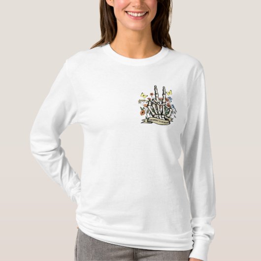 Good Energy Skeletts Blume T-Shirt (Vorderseite)