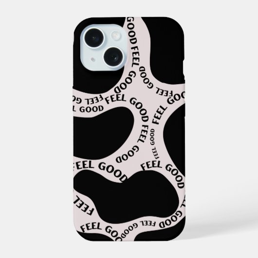 'Good Feel' Abstrakte Typografie iPhone-Hülle iPhone 15 Hülle (Rückseite)
