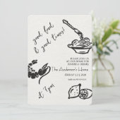 Good Food & Good Times Thanksgiving Einladung (Stehend Vorderseite)