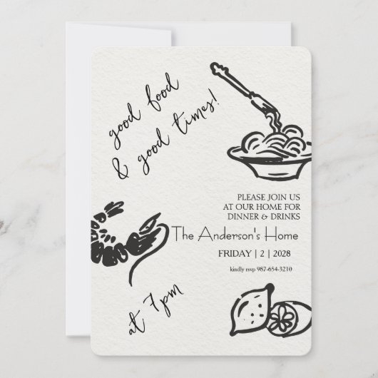 Good Food & Good Times Thanksgiving Einladung (Vorderseite)