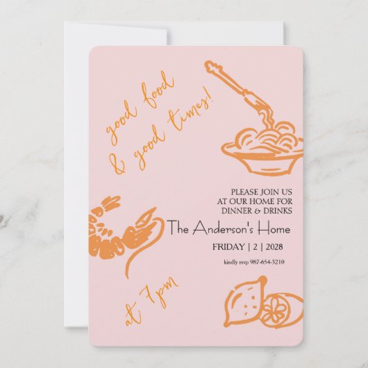 Good Food & Good Times Thanksgiving Einladung (Vorderseite)