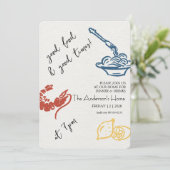 Good Food & Good Times Thanksgiving Einladung (Stehend Vorderseite)