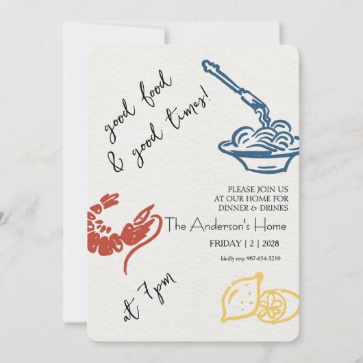 Good Food & Good Times Thanksgiving Einladung (Vorderseite)