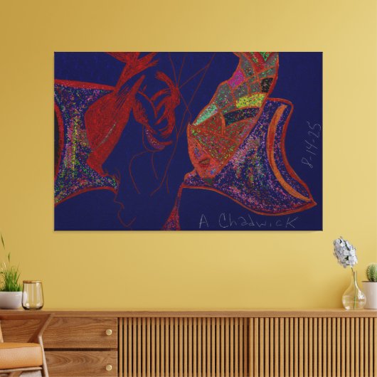 Good Fortune and Happiness Stretched Canvas Print Leinwanddruck (Insitu (Wohnzimmer))