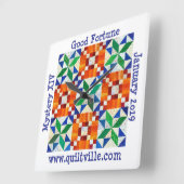 Good Fortune Clock Quadratische Wanduhr (Winkel)