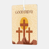 Good Friday Card Ornament Aus Metall (Vorderseite links)