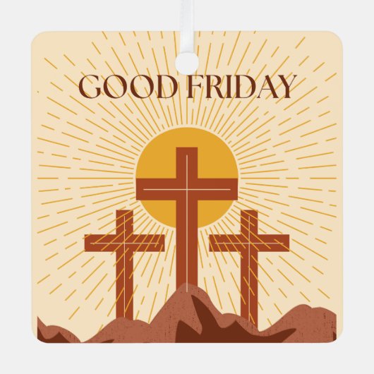 Good Friday Card Ornament Aus Metall (Vorderseite)