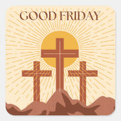Good Friday Card Quadratischer Aufkleber (Vorderseite)