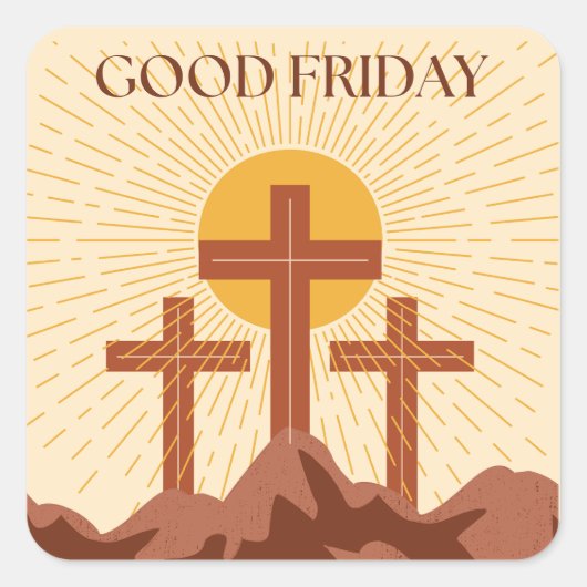 Good Friday Card Quadratischer Aufkleber (Vorderseite)