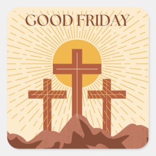 Good Friday Card Quadratischer Aufkleber