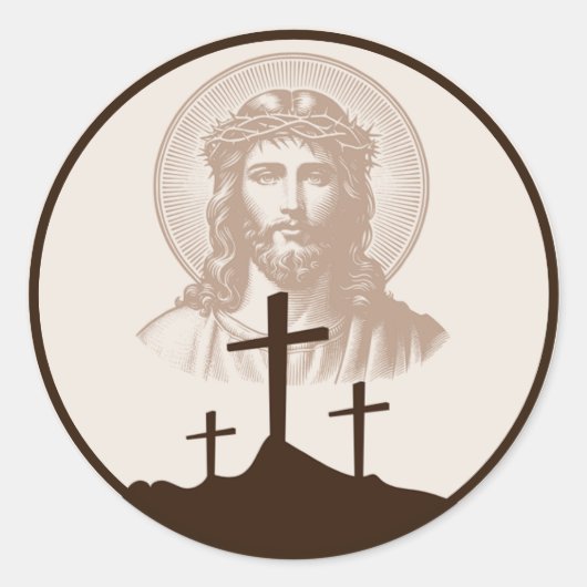 Good Friday Catholic Adoration – Lent Devotional  Runder Aufkleber (Vorderseite)