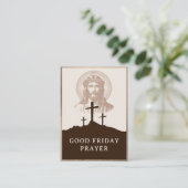 Good Friday Catholic Adoration Prayer Card Platzkarte (Stehend Vorderseite)