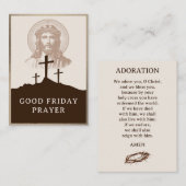 Good Friday Catholic Adoration Prayer Card Platzkarte (Vorne/Hinten)