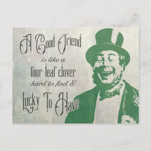 Good Friend Saint Patrick Irishman Green Vintag Postkarte (Vorderseite)