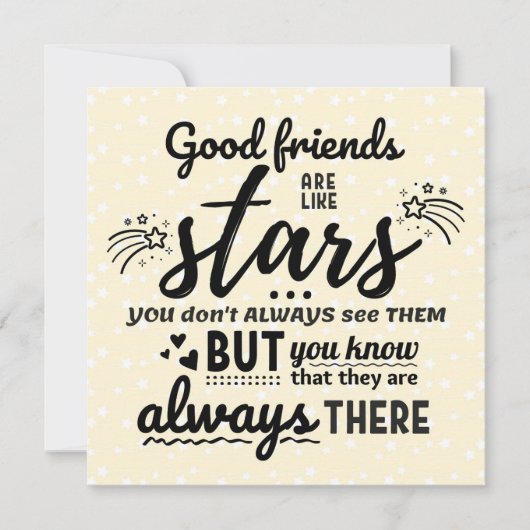 Good Friends Are Like Stars Karte (Vorderseite)