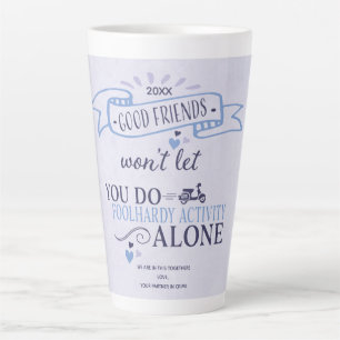 Good Friends Lila Typografy Zitat Milchtasse