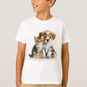 Good Friends Puppy And Kitten T-Shirt (Vorderseite)