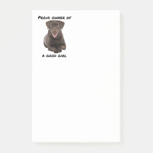 Good Girl Chocolate Lab Post-it Klebezettel (Vorderseite)