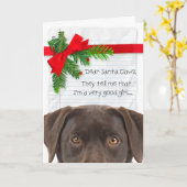 Good Girl Chocolate Labrador Weihnachten Karte (Gelbe Blume)