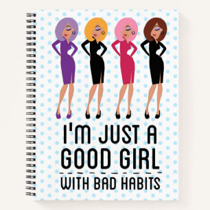Good Girl Fashion Cartoon Notebook Notizblock