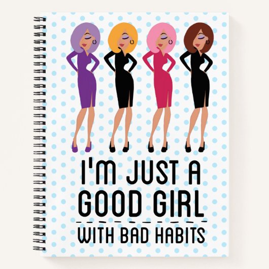 Good Girl Fashion Cartoon Notebook Notizblock (Vorderseite)