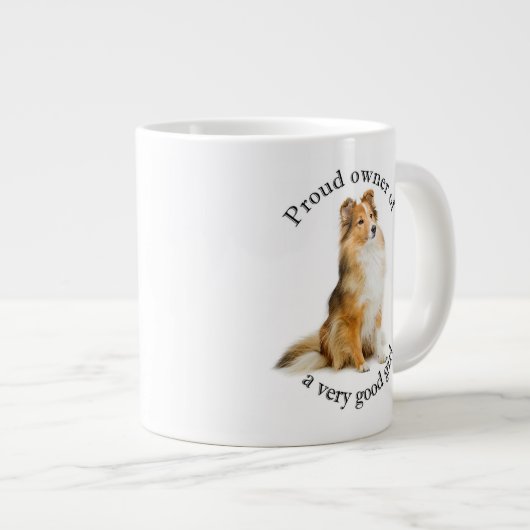 Good Girl Sheltie Jumbo-Tasse (Vorderseite Rechts)