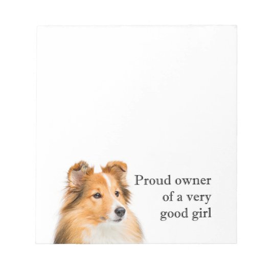 Good Girl Sheltie Notizblock (Vorderseite)