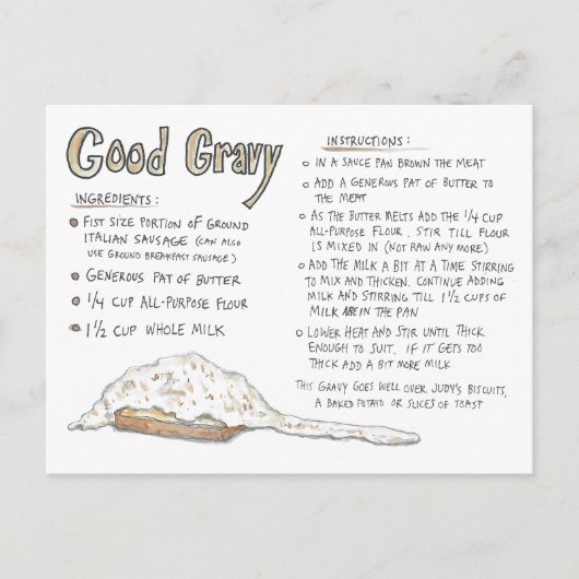 Good Gravy Rezept Postkarte (Vorderseite)