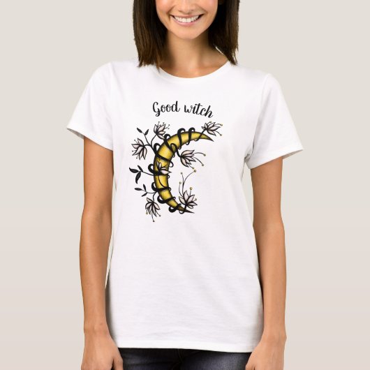 Good Hexe Blumenmoon Magic Hexe Pagan T-Shirt (Vorderseite)