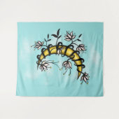 Good Hexe Floral Moon Boho Wandteppich (Vorderseite (Horizontal))