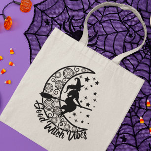 Good Hexe Vibes Modernes Halloween Moon Script Tragetasche