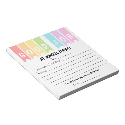 Good Job At School Today Brag Notes Notizblock (angewinkelt)