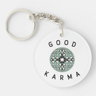 Good Karma Green Endless Knot Design Schlüsselanhänger