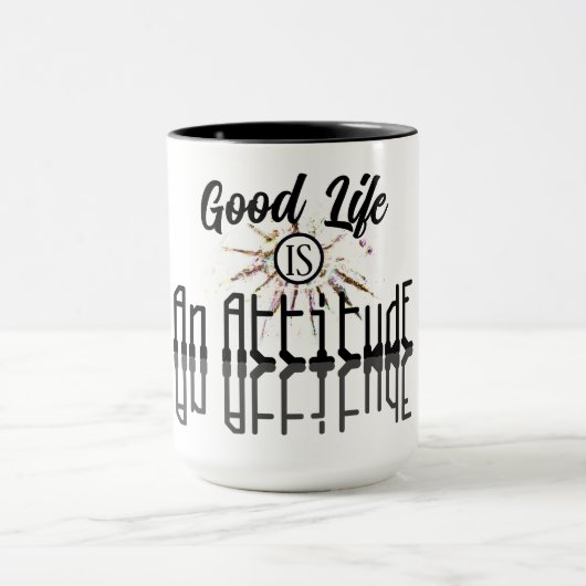 Good Life ist eine Einstellung Schwarz und Weiß Tasse (Zentrum)