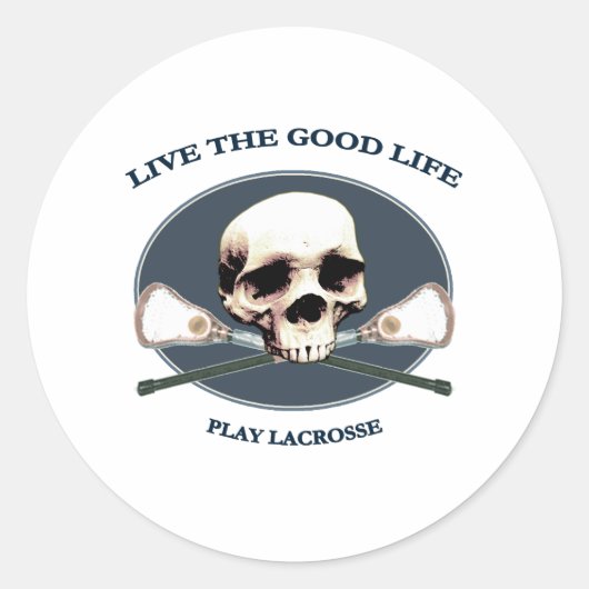 Good Life Lacrosse Runder Aufkleber (Vorderseite)