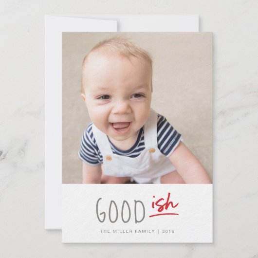 Good List Funny Foto Holiday Card und Collage (Vorderseite)