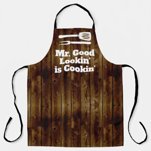 Good Lookin is Cookin Funny GRILLEN Rustikaler Koc Schürze (Vorderseite)