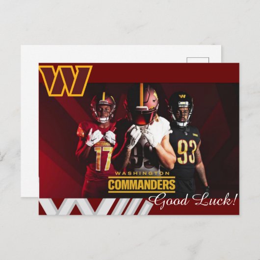 Good luck for Washington Commanders Postkarte (Vorne/Hinten)