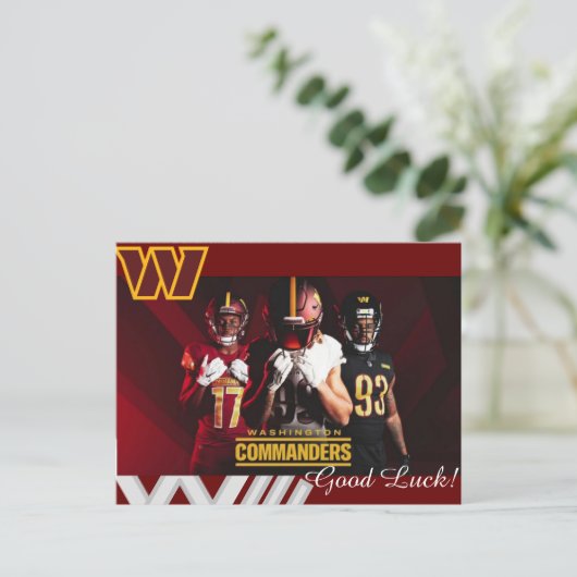 Good luck for Washington Commanders Postkarte (Stehend Vorderseite)