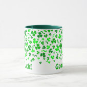 Good Luck Four Leaf Clover Shamrocks Personalized Tasse (Zentrum)