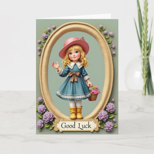 Good Luck Girl Art Card Karte (Vorderseite)