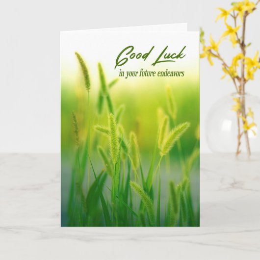 Good Luck Green Summer Grass Karte (Gelbe Blume)