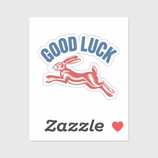 Good Luck Hare – Vintage Running Rabbit Design Aufkleber (Blatt)