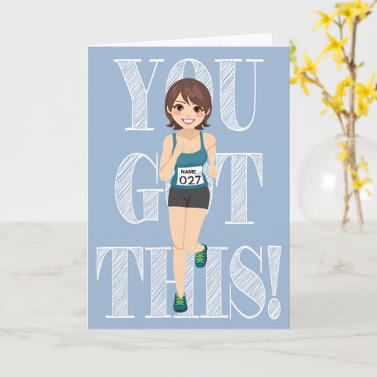 Good Luck Runner Card (customizable) Karte (Gelbe Blume)