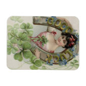 Good Luck - Vintage Saint Patrick's Day Card Magnet (Horizontal)