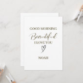 Good Morning Beautiful I Love You Personalized Karte (Vorderseite/Rückseite Beispiel)