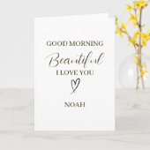 Good Morning Beautiful I Love You Personalized Karte (Gelbe Blume)