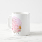 "Good Morning Beautiful" Script, rosa floral Kaffeetasse (Vorderseite Links)