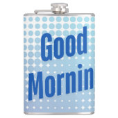 Good Morning Blue Dots Flachmann (Vorderseite)